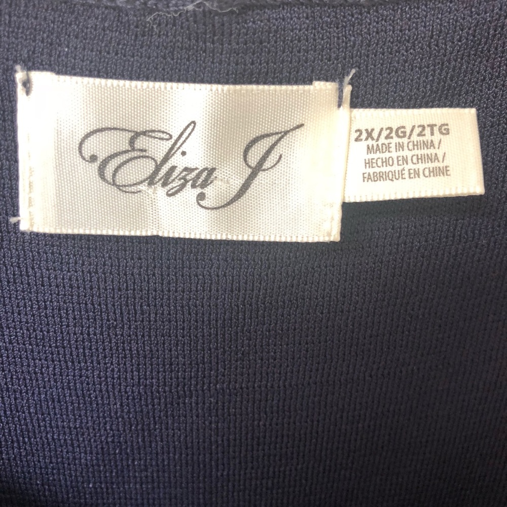 Eliza J off the shoulder navy dress - Picture 7 of 7